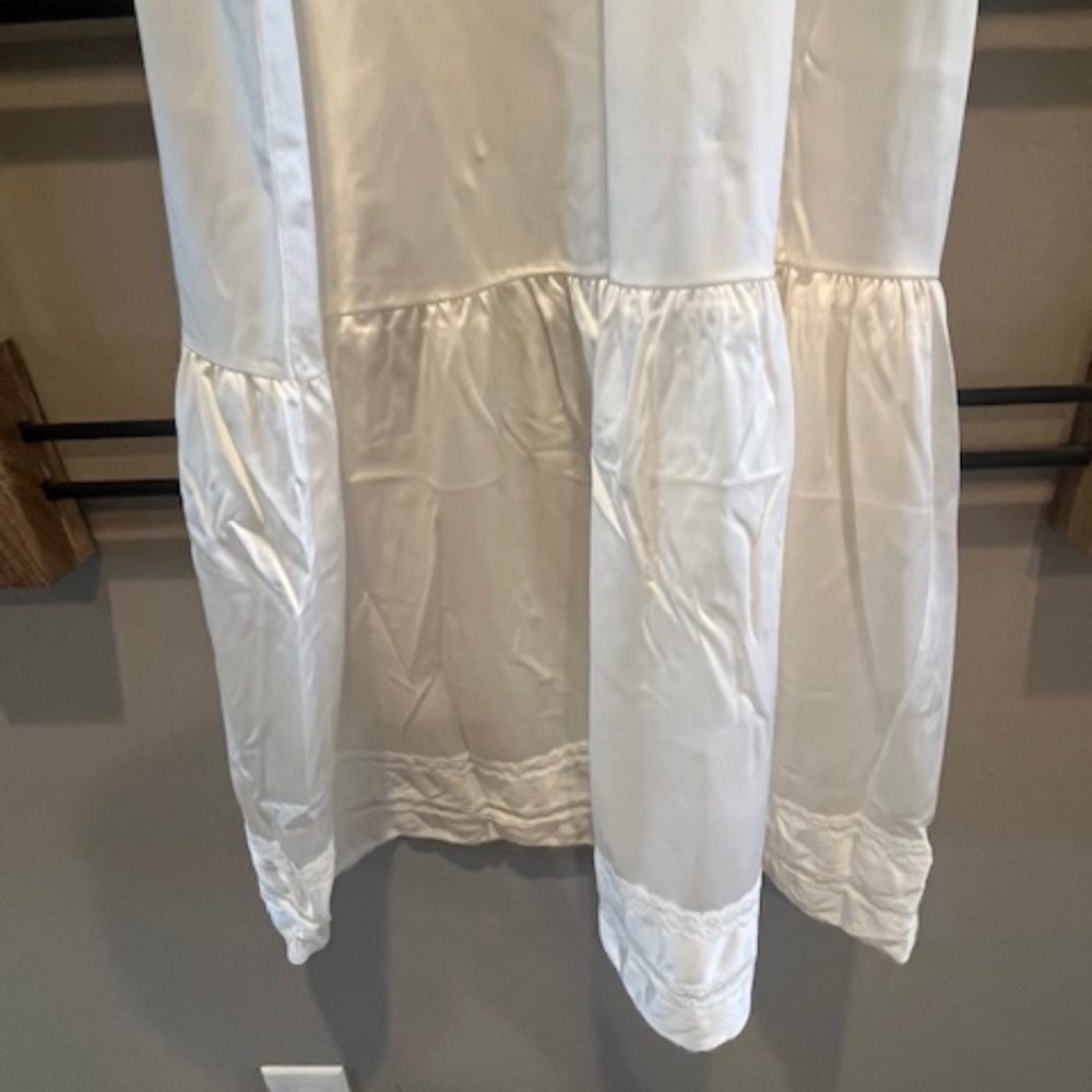 Vtg JCPenney Ivory Calf-Length Slip Sz L/XL Retro 50's Pin-Up Rockabilly - Picture 7 of 11